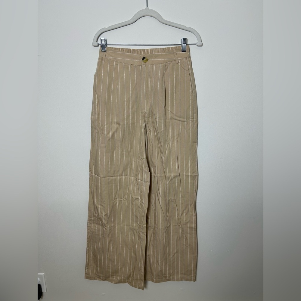 PrettyLittleThing Beige Striped Women's Trousers